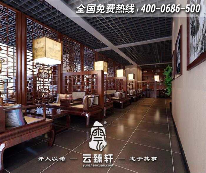 茶楼大堂桌椅设计效果图