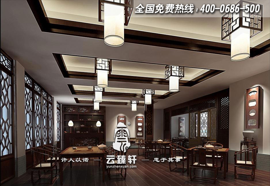新中式茶楼茶座设计效果图