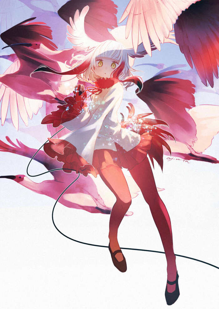 朱鹭 绘师:ajimita 本作品pixiv id=62498289