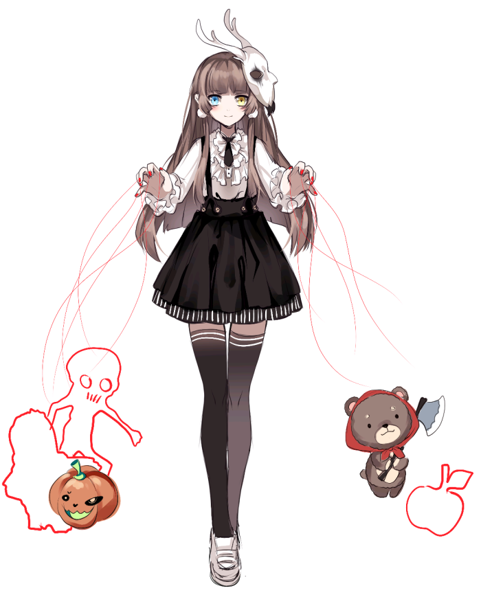 少女 二次元 插画 清新 华丽 唯美 可爱 意境 软萌 软妹 异色瞳 人设
