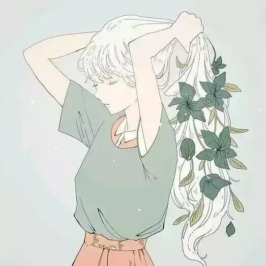 动漫女生,头像,森女