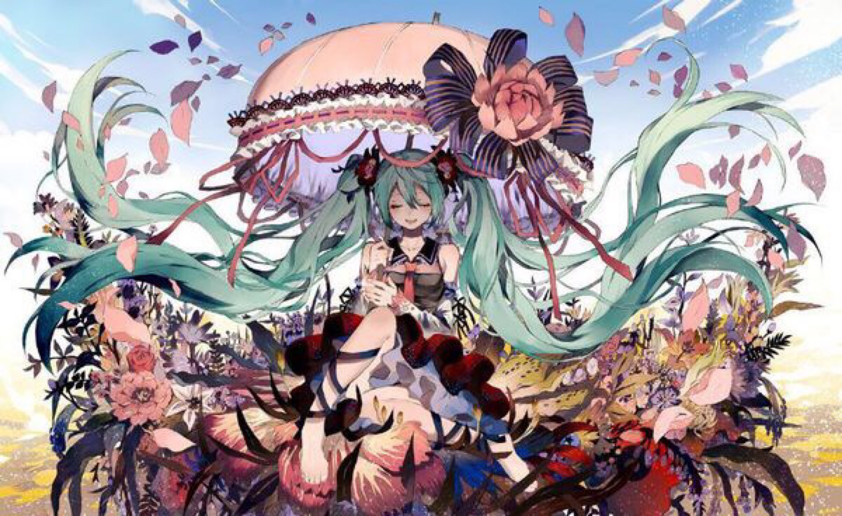 公主殿下#初音#歌姬#动漫#清纯#唯美#插图#高清#壁纸#少女#清新