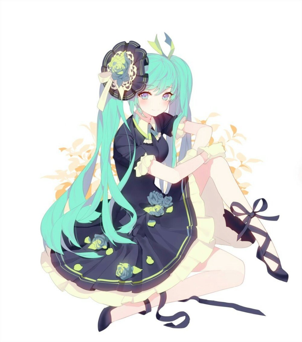 初音 洛丽塔 二次元 彩绘 少女 不明图源 侵删致歉
