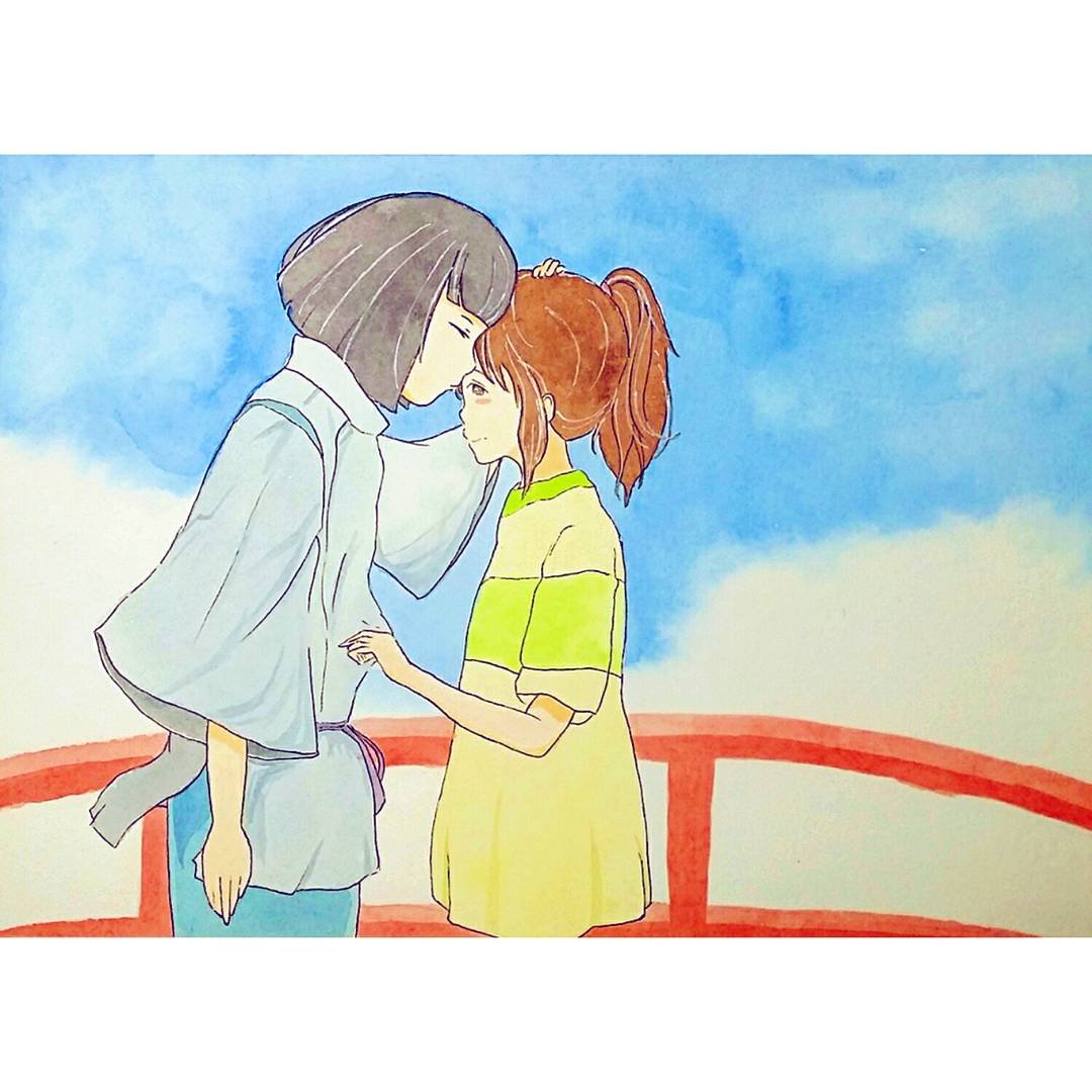 宫崎骏 千与千寻动漫 水彩