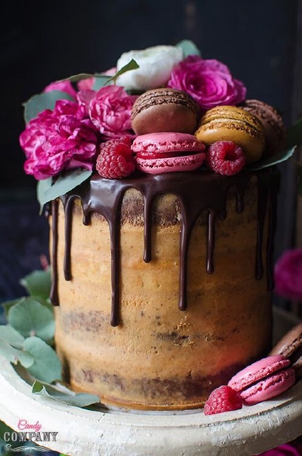 巧克力 花 马卡龙