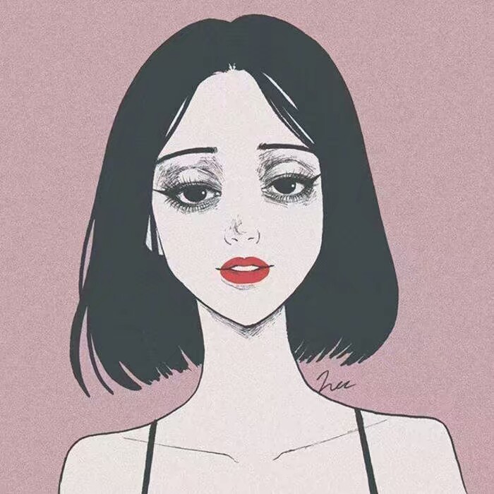 粉色 动漫头像 女生 酷 锁骨