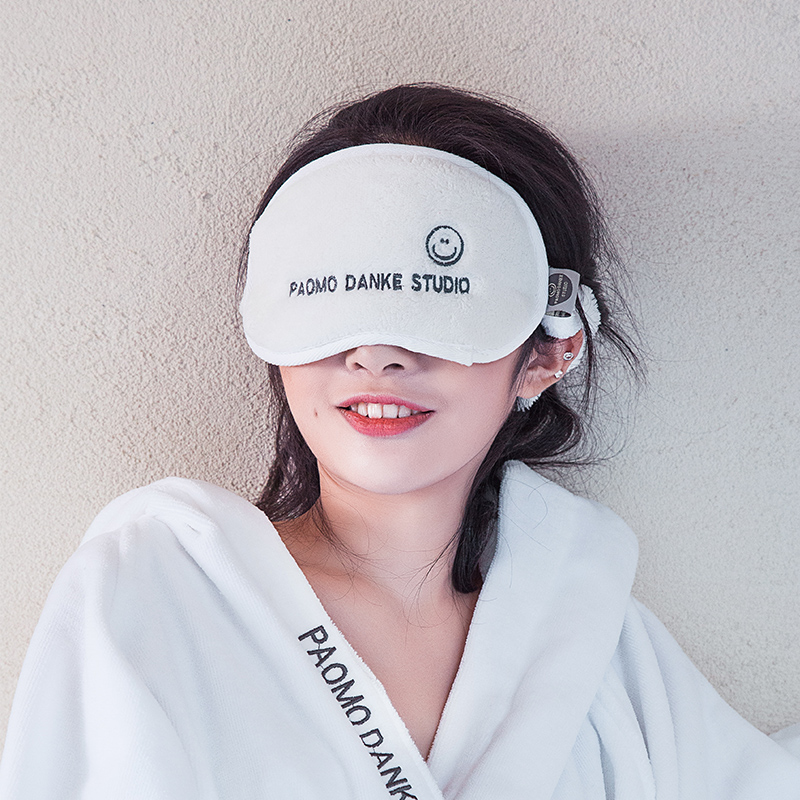 韩国纯棉透气遮光眼罩 情侣午睡休息护眼罩女 白色全棉睡觉眼罩 by:a