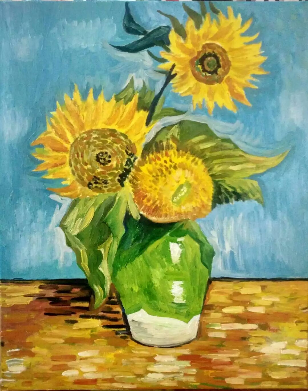 花儿朵朵向太阳油画图片