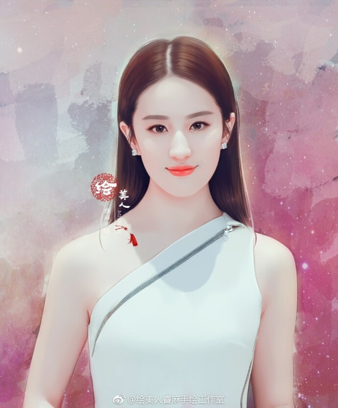 微博:绘美人睿麻手绘工作室 刘亦菲 手绘图 转绘图 自己画的~都录了