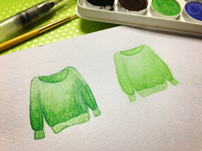 毛衣怎么画彩铅图片