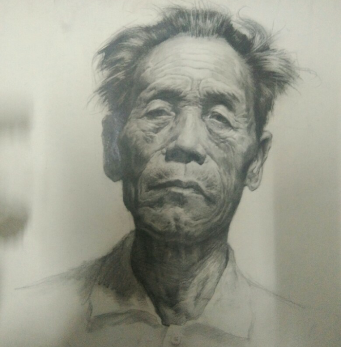 素描人头像写生