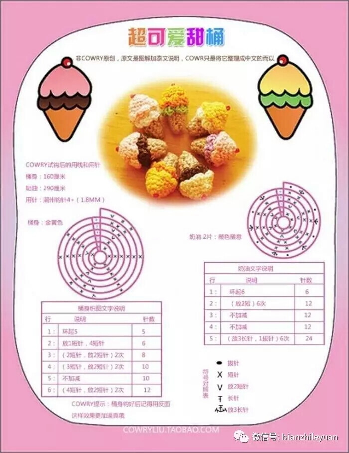 钩针编织冰淇淋