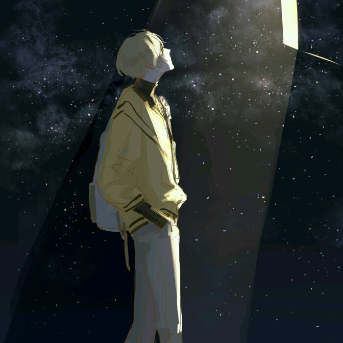 黑色星空 唯美 意境 男生 头像