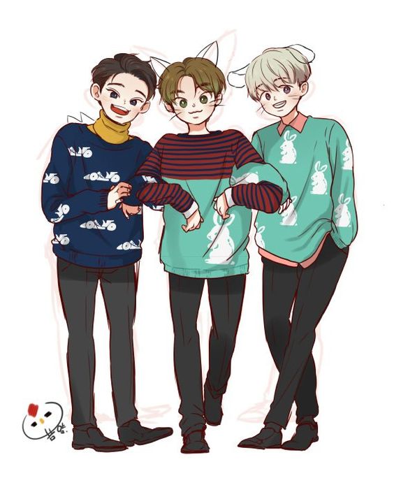 2015mama chen xiumin 伯贤 手绘图 边伯贤漫画 插画 exo手绘图