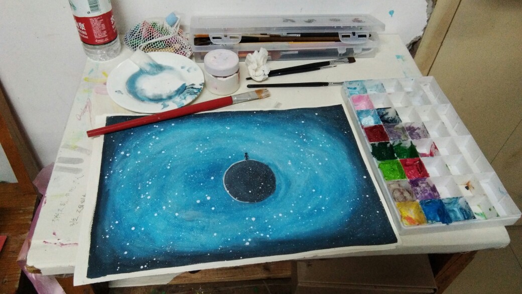 星空手绘水粉