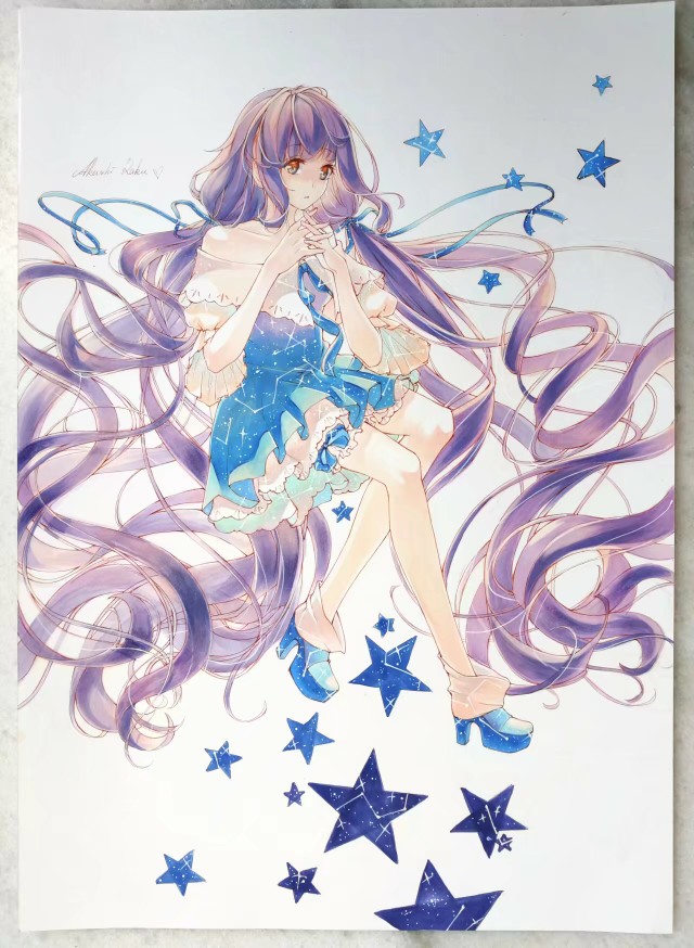 凉糕〗@本·l 马克笔 星空