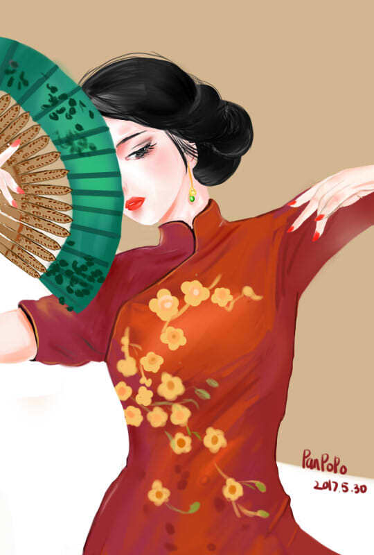 (61ω61#终于可以画喜欢的旗袍女人了!
