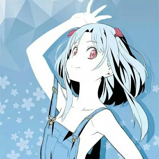 动漫头像#冷色调蓝女头