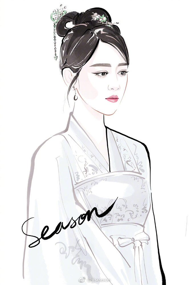 jjseason插画# #season古装插画# ---- 归雁依一心,此情两不移.