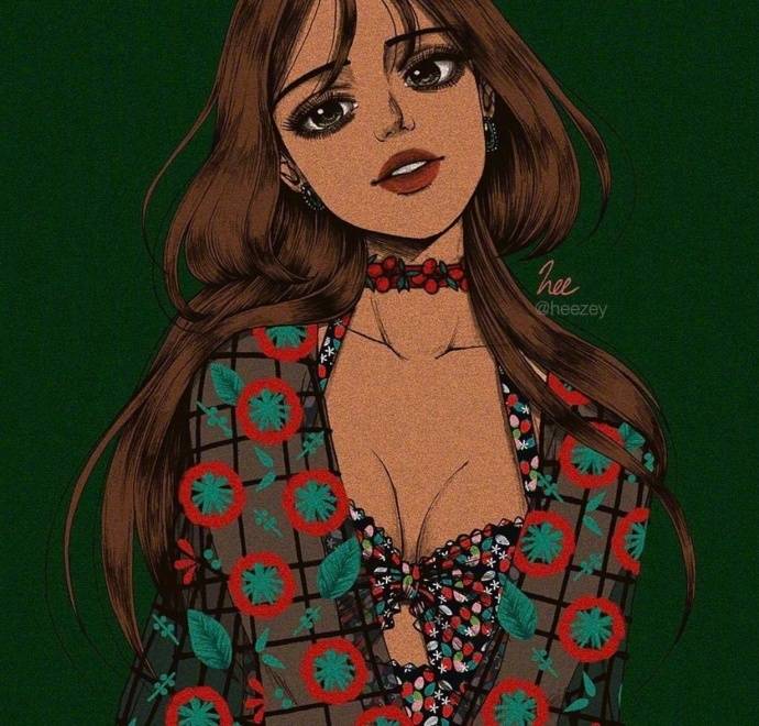 手绘女生头像