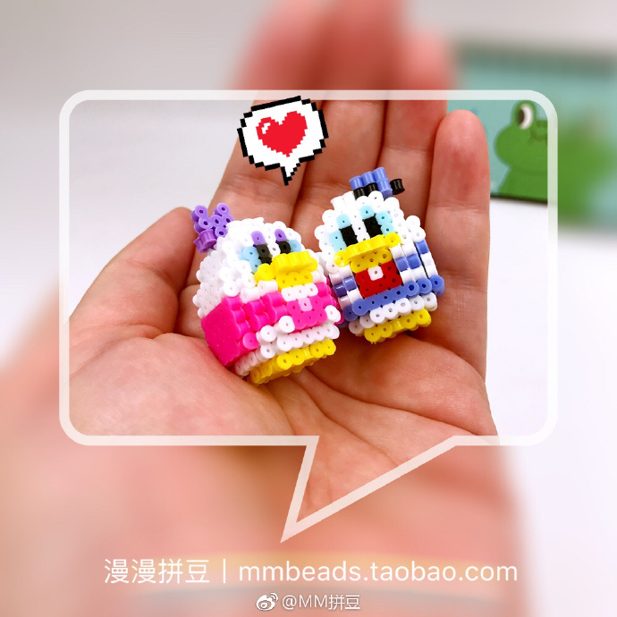 我爱拼豆# 可爱的两个小鸭蛋图纸已经画好,漫漫拼豆的店铺会员可以敲