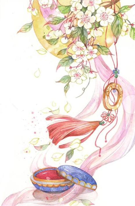 〔 古风水彩素材 〕作者" 猫耳菲菲