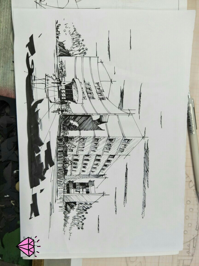 建筑作业 建筑手绘 #转载请注明出处