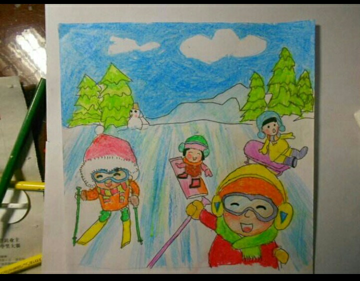 滑冰场绘画图片