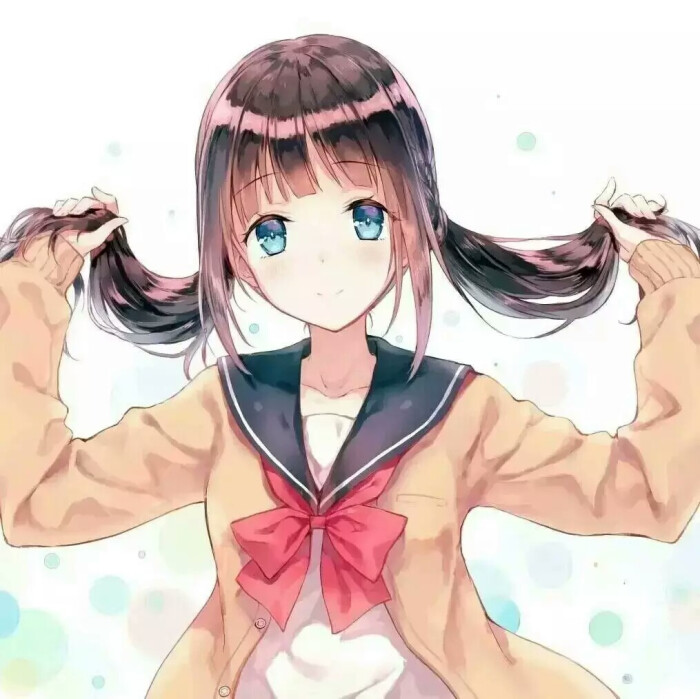 少女 漫头 可爱 女头 双马尾 制服