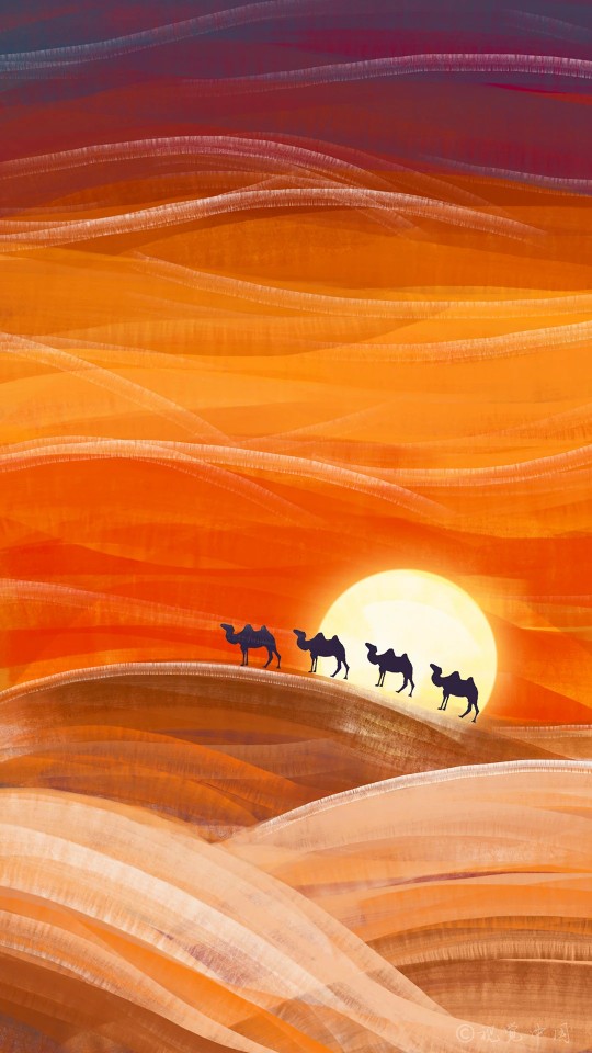 天边的骆驼创作背景图片
