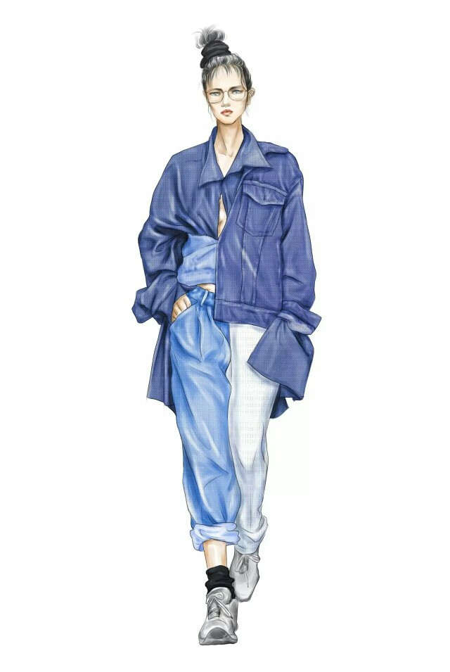 服装插画 彩铅效果图 服装设计 人物画