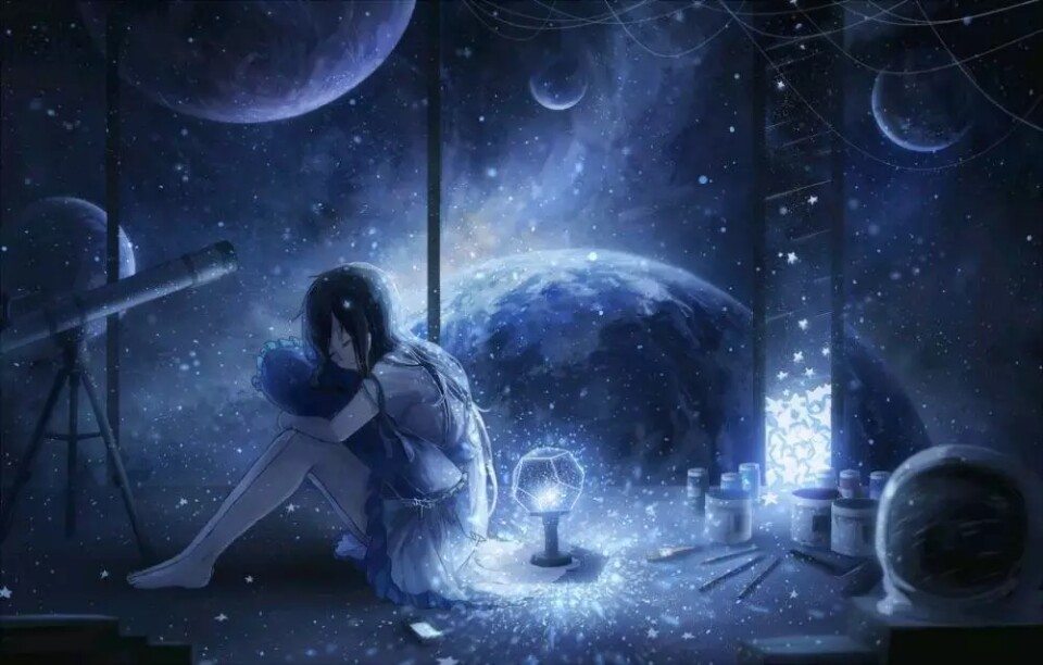 伤感女头 夜空