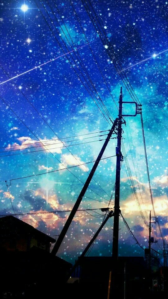 一片星海的城市夜空绘画