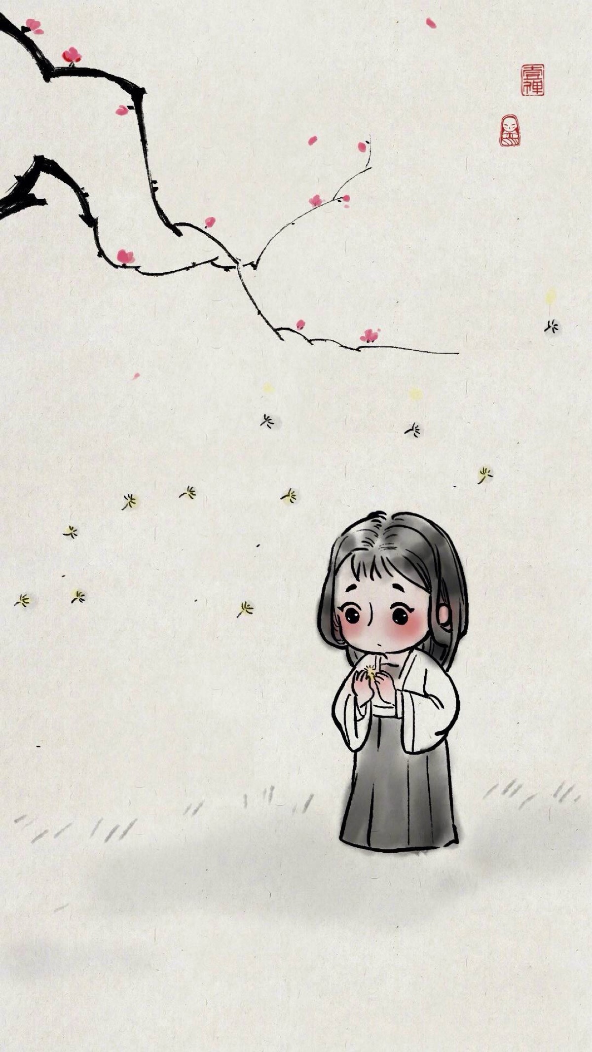 一禅古风插画壁纸情头