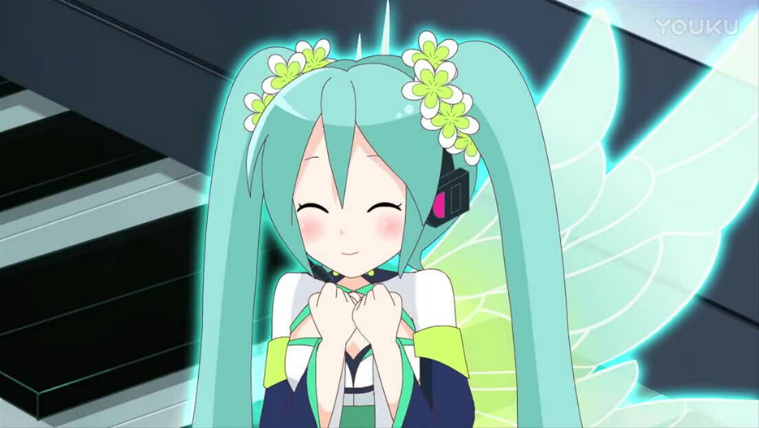 绿牡丹花精灵王.初音未来