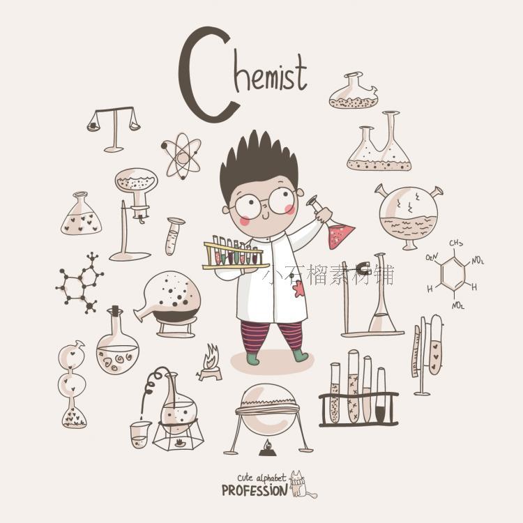 卡通可爱手绘线描简笔画儿童人物字母职业eps矢量设计素材ai11