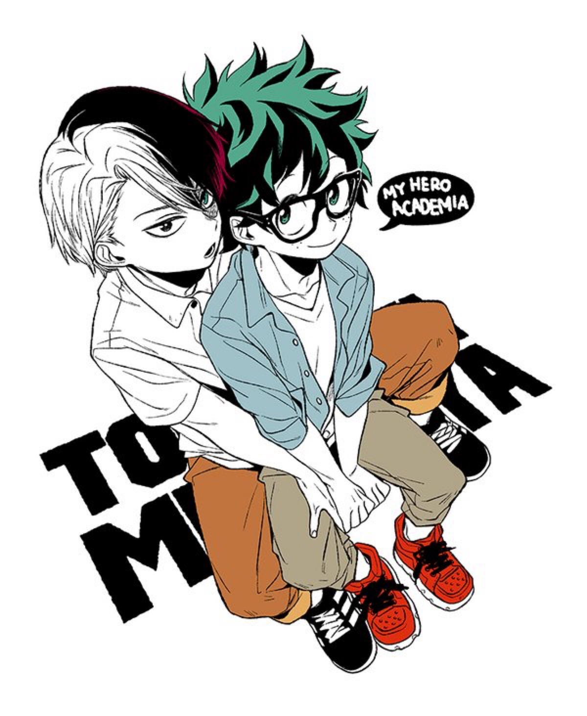 转侵删#我的英雄学院 轰出 轰焦冻 绿谷出久 画师:くろ