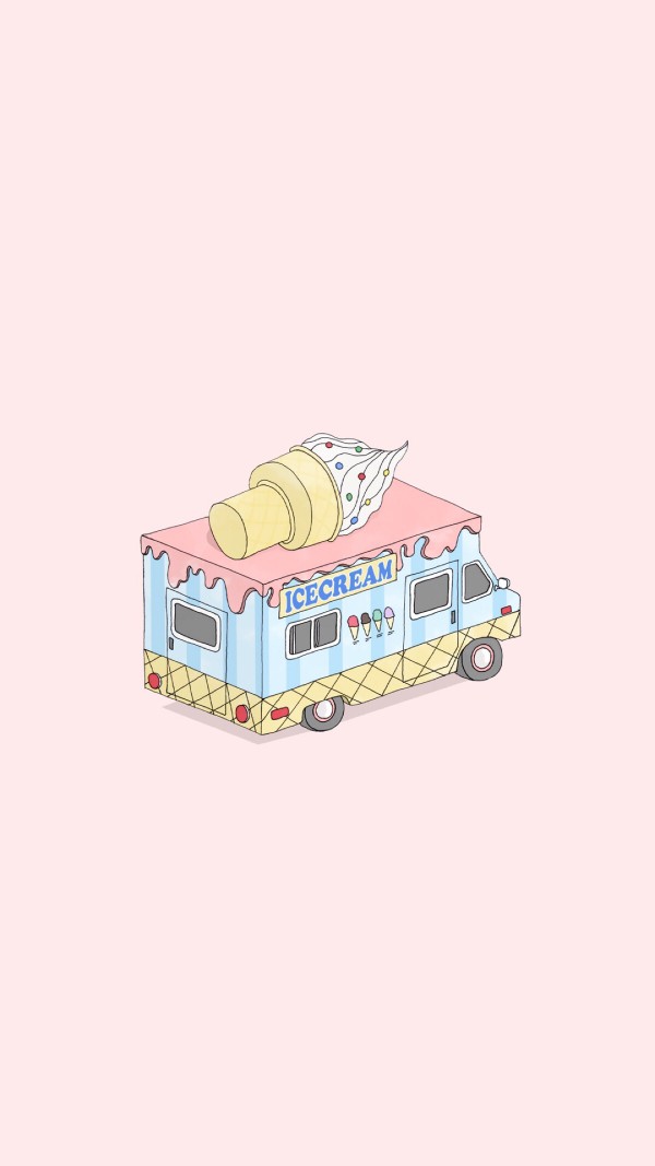 冰激凌好想吃(ò ó)简约壁纸锁屏粉红少女心