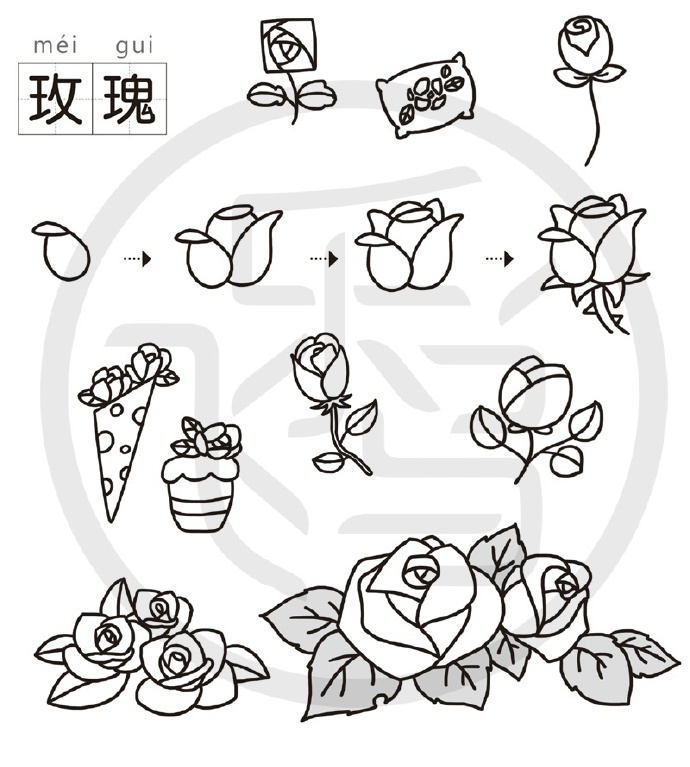 手绘素材#【简笔画花草】出自飞乐鸟的《儿童简笔画大全10000例》,仅