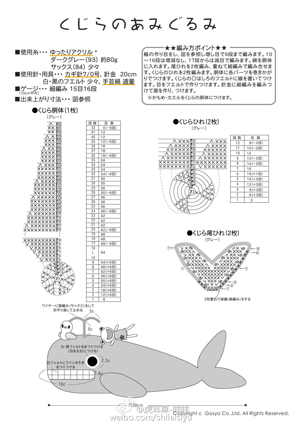 大鲸鱼编织图解图片