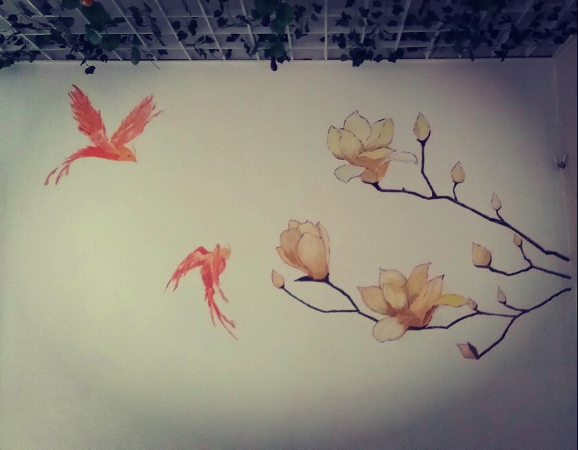 墙绘花卉