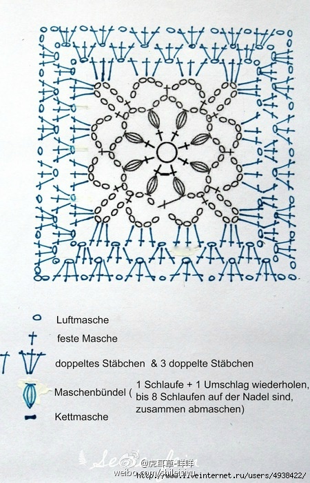 此毯用细线来钩也好美 #编织图解 钩针 拼花毯
