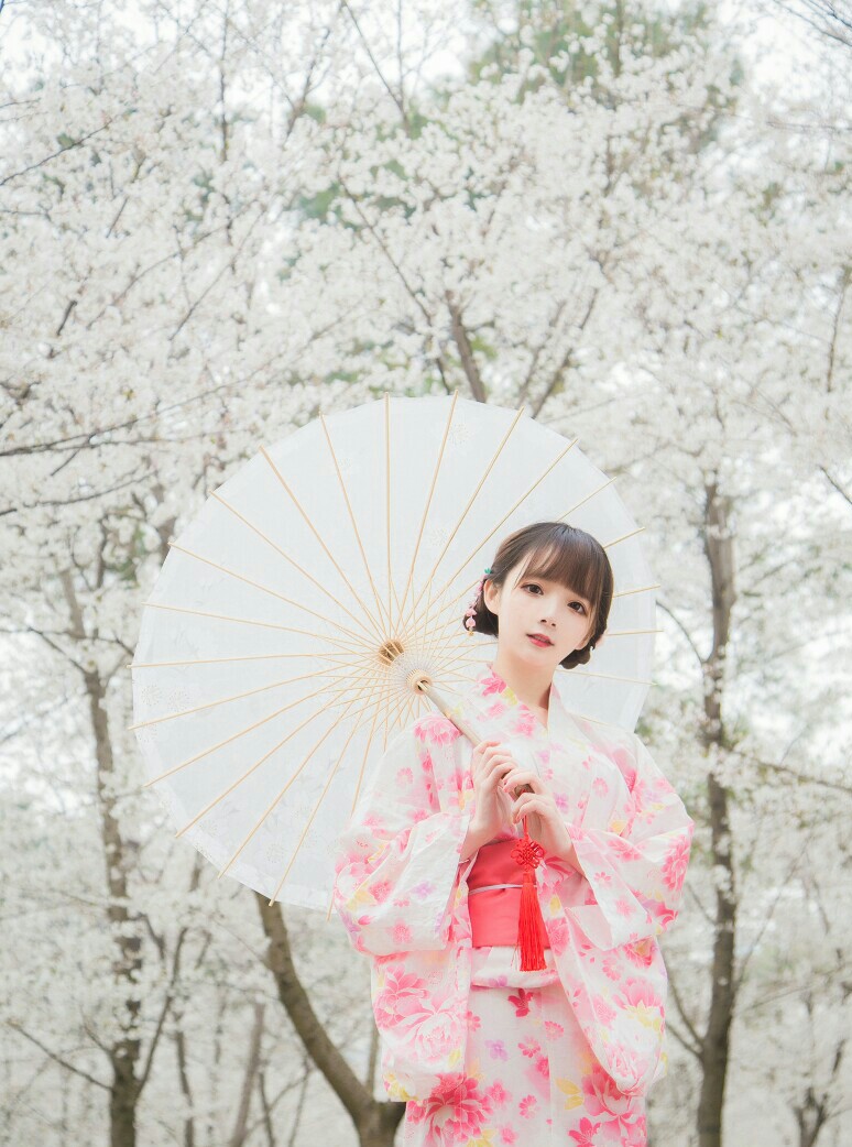 和服少女 可爱 日系 粉色和服