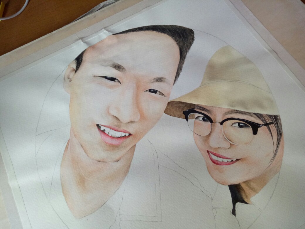 水彩 彩铅肖像画,写实 卡通都可以. 可以送朋友送家人 新颖又别致.