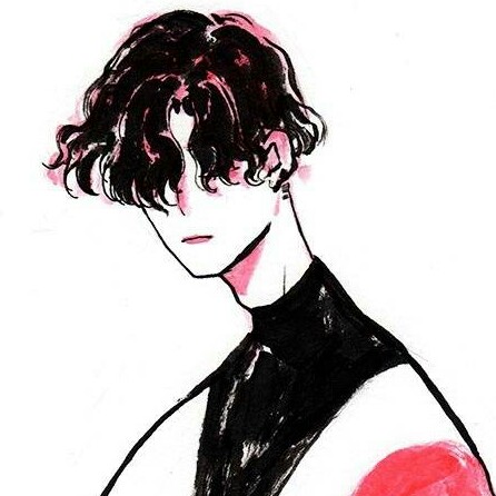 【男漫头】画师: m_y蚂蚁 色彩 自截 基佬 腹黑 动漫头像 可爱 黑白