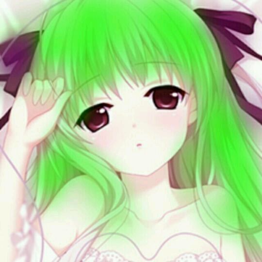 绿色头发的女生头像图片