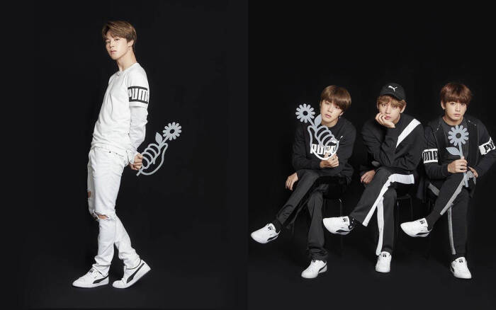 防弹少年团bts puma 朴智旻jimin 金泰亨v 田柾国