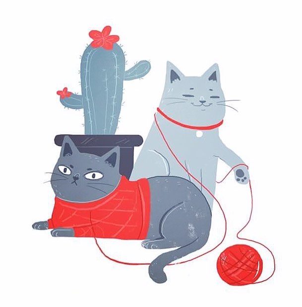 猫咪 插画 by erin eavy