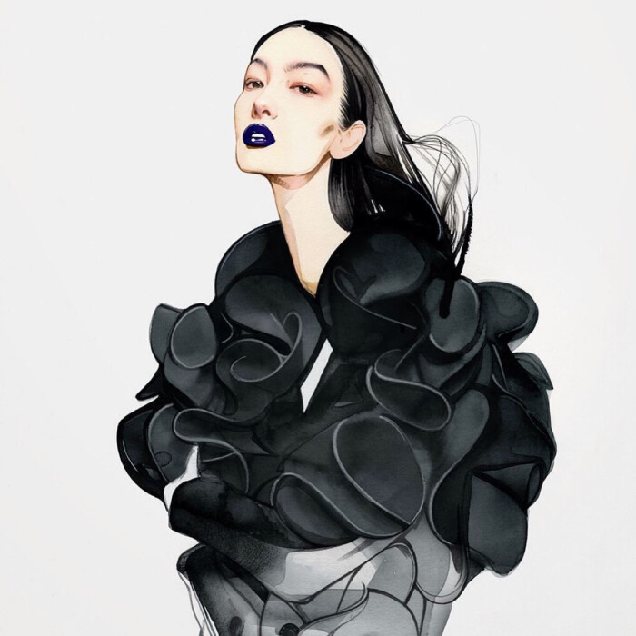 时尚插画 手绘 时装画 人物绘画