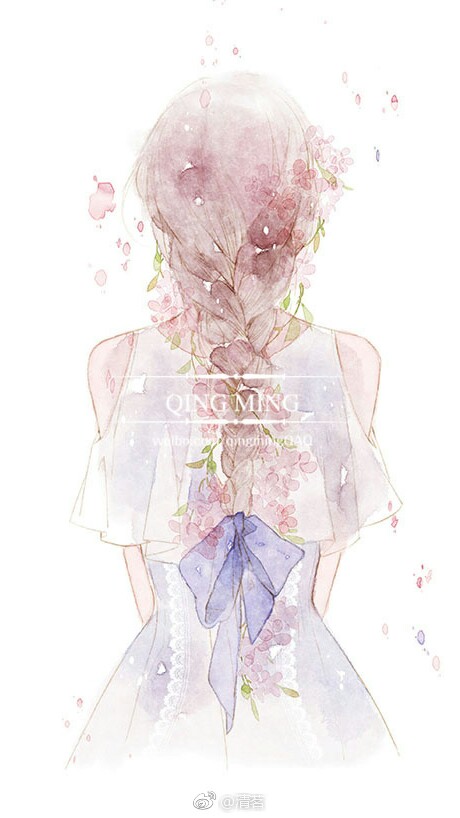 插画,背影